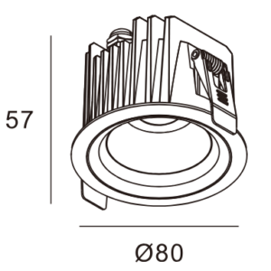 AZDL13 Recessed LED Downlight Dimension